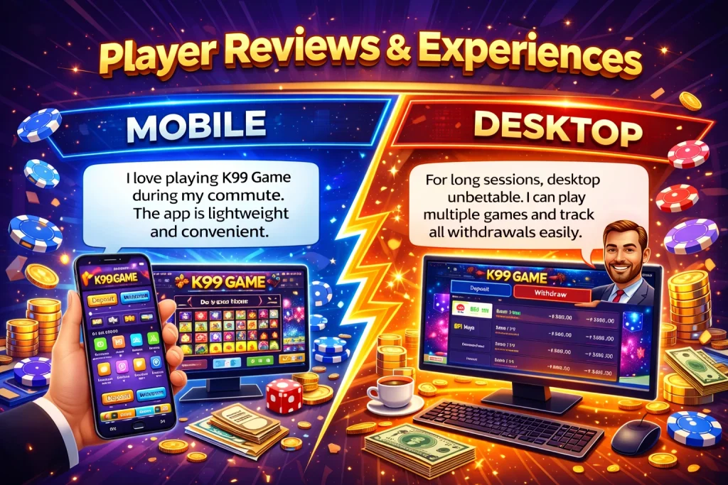 k99 game mobile vs desktop