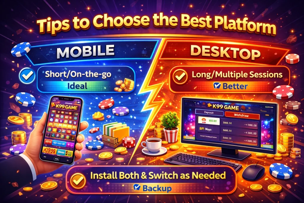 k99 game mobile vs desktop